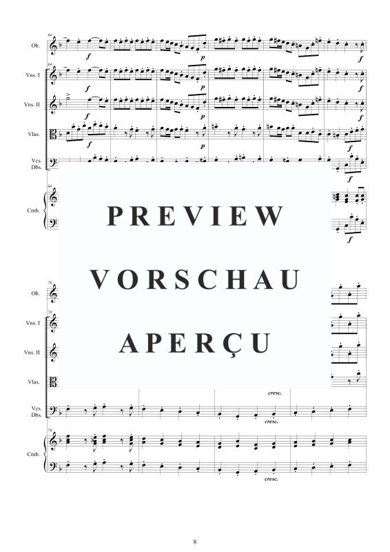 Produktgalerie: Seite 9 von 11 Oboen Konzert in F-Dur Nr. 1, , Oboe Solo, Streicherensemble und Cembalo BC