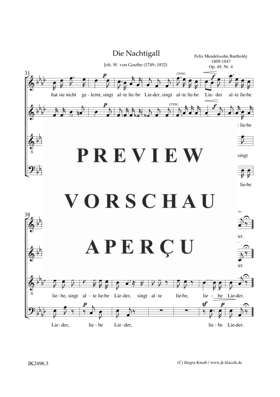 gallery: Die Nachtigall, op. 49, Nr. 4, , Gemischter Chor
