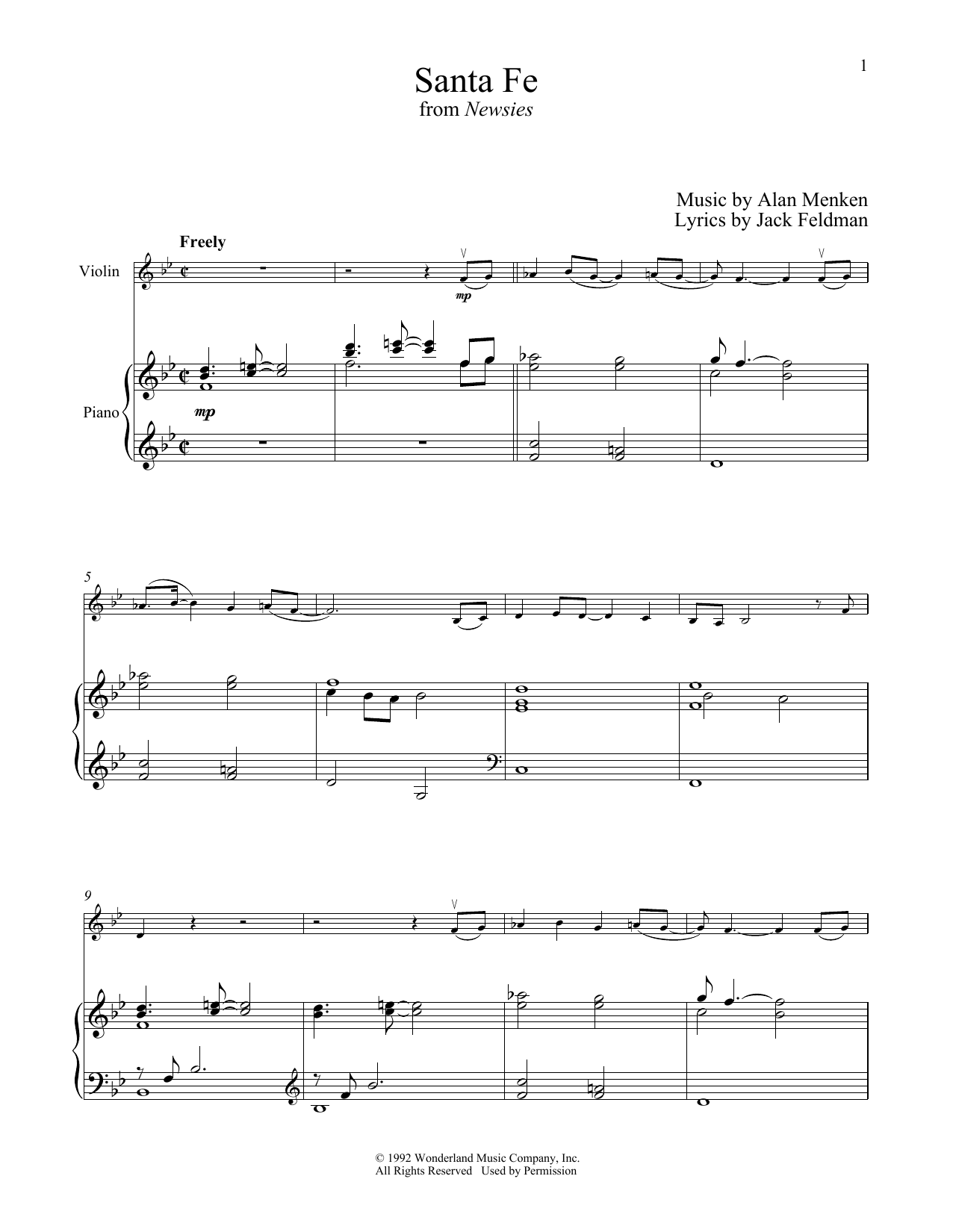 Produktbild zu:  Santa Fe - Alan Menken