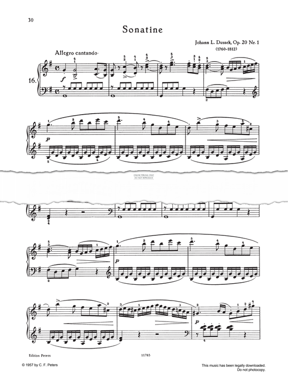 Produktgalerie: Seite 1 von 1 Sonatina G-major, Johann Ladislaus Dussek, Klavier