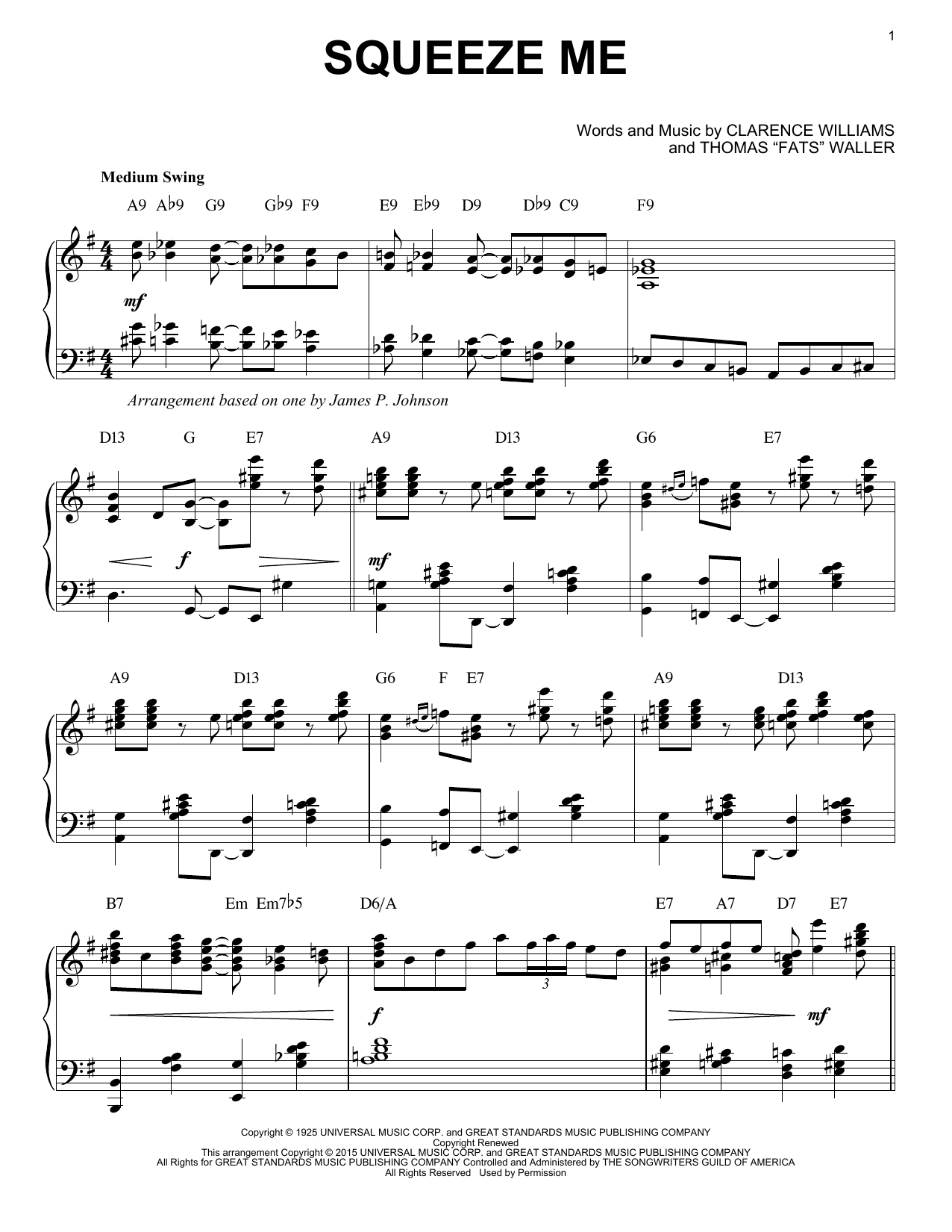 Product picture to: Squeeze Me [Stride version] (arr. Brent Edstrom)