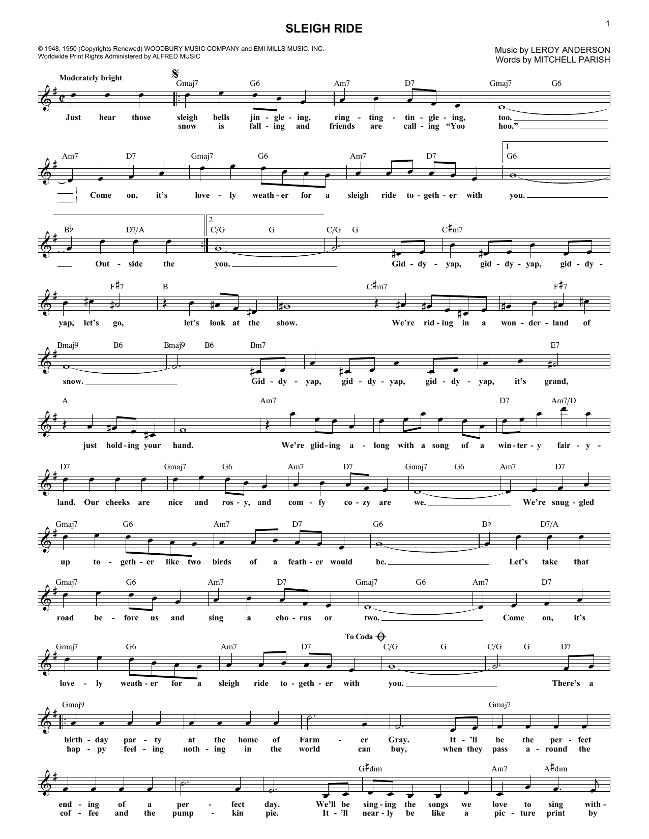 Product gallery: Page 1 of 1 Sleigh Ride, Leroy Anderson