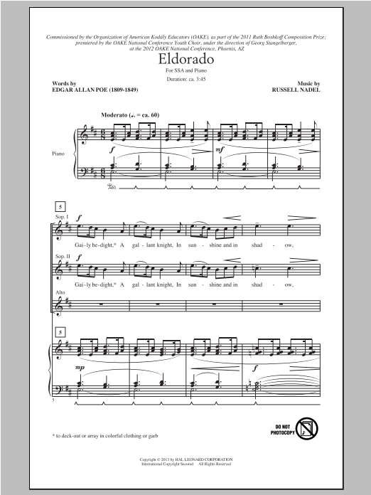Produktgalerie: Seite 1 von 1 Eldorado, Russell Nadel, Chor