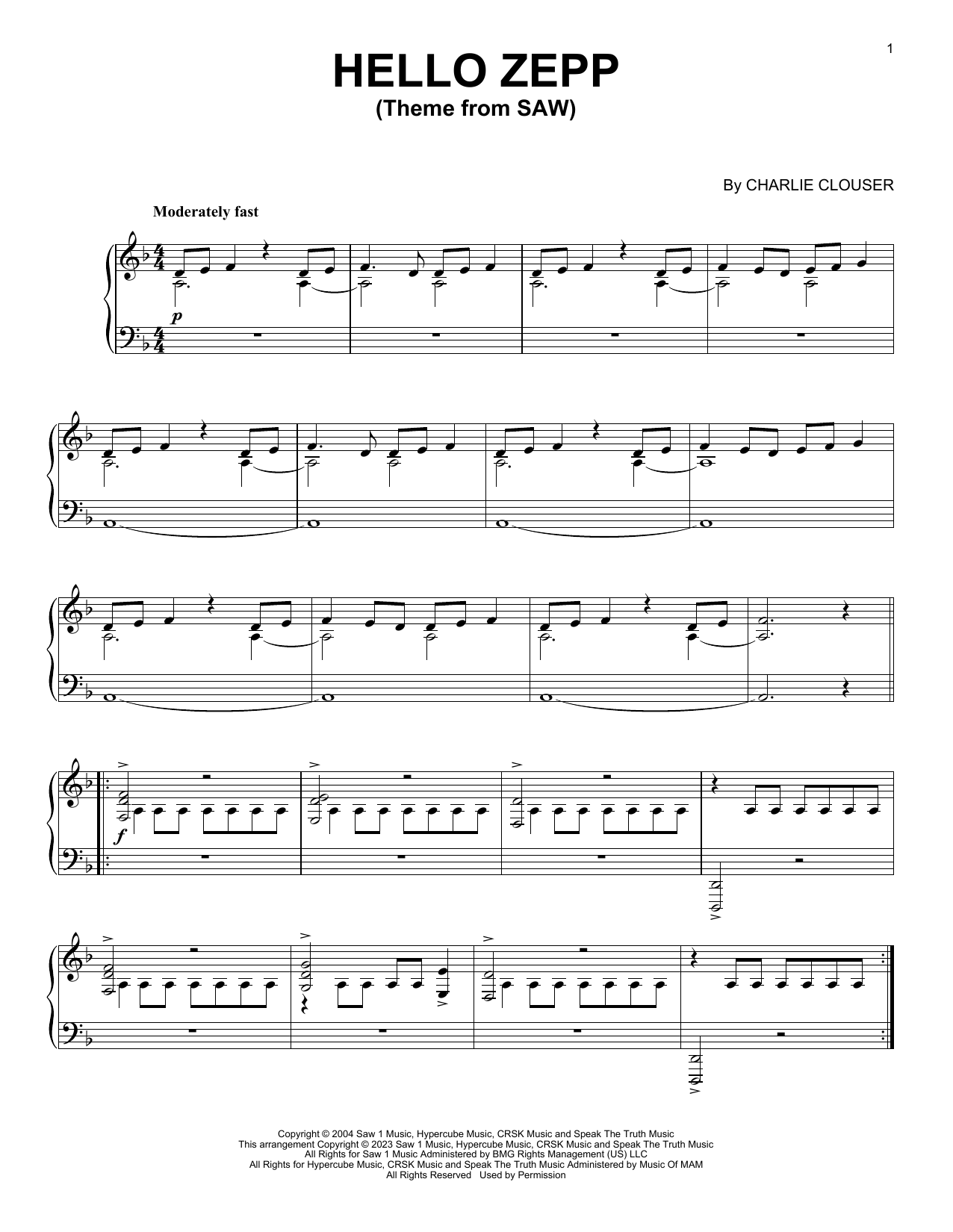 Produktbild zu: Hello Zepp (Theme From Saw)