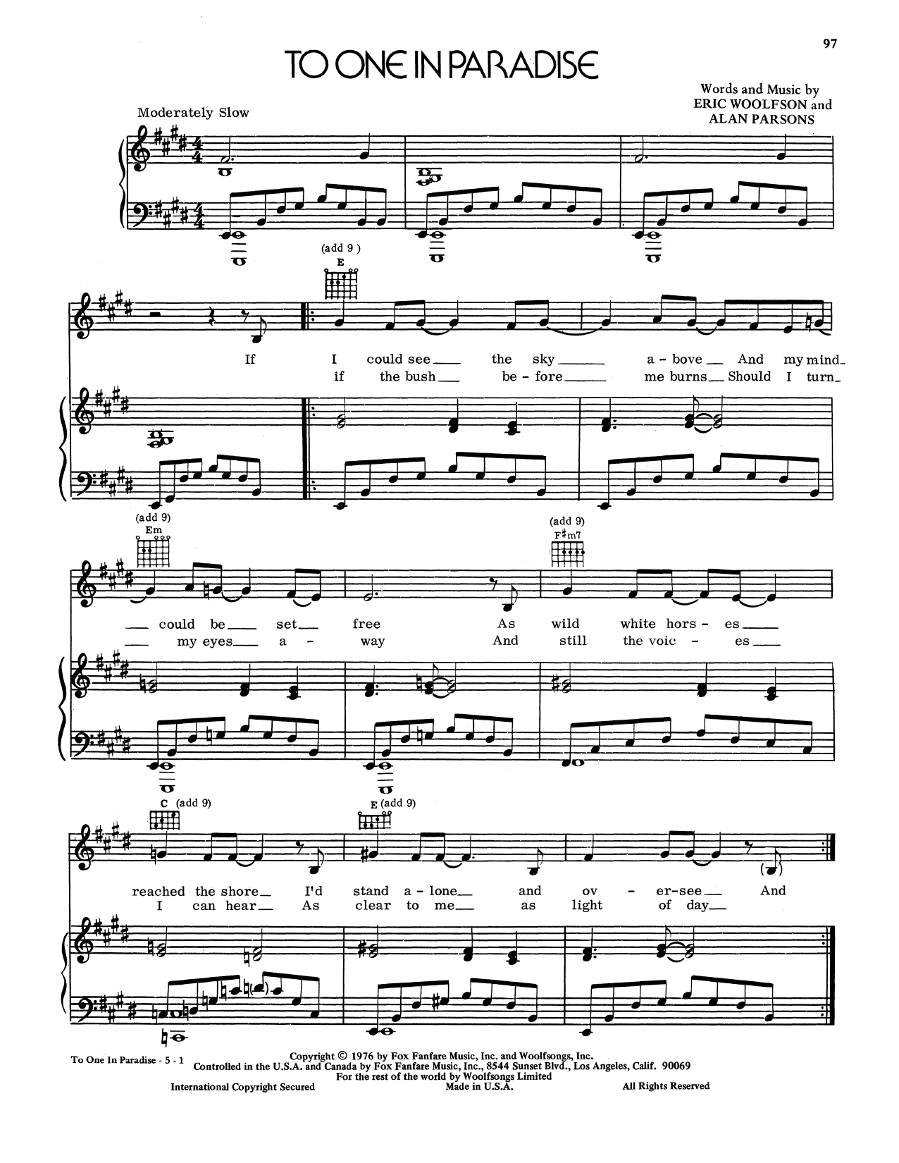 Produktgalerie: Seite 1 von 1 To One In Paradise, Alan Parsons Project, Gesang, Gitarre, Klavier