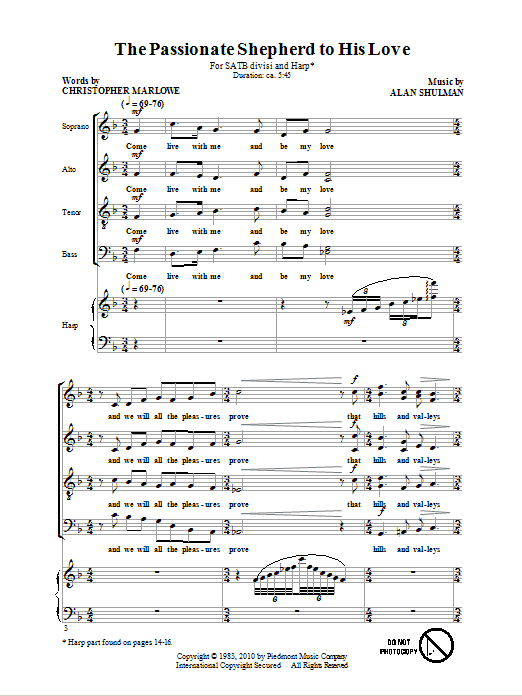 Produktbild zu: The Passionate Shepherd To His Love