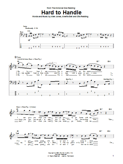 Produktgalerie: Seite 1 von 1 Hard To Handle, Otis Redding, E-Bass