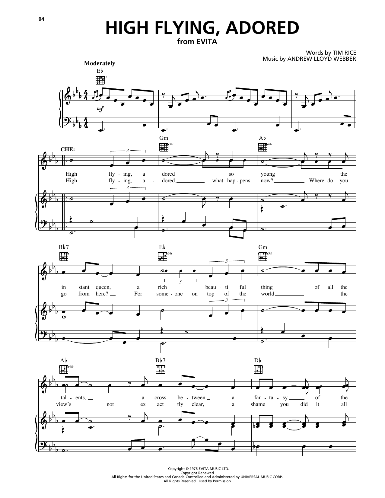 Produktbild zu: High Flying, Adored (from Evita)
