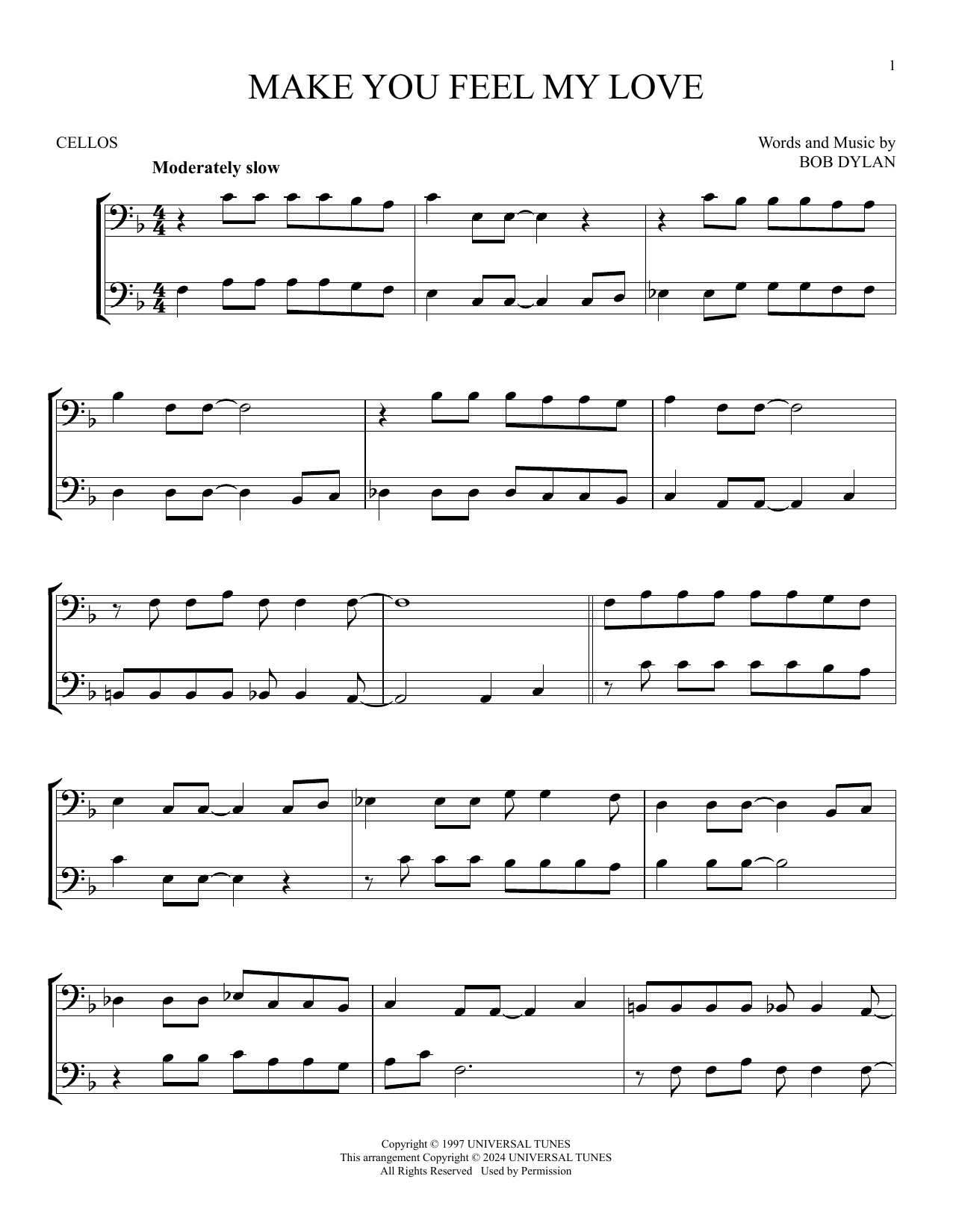 Produktgalerie: Seite 1 von 1 Make You Feel My Love, Adele, Violoncello