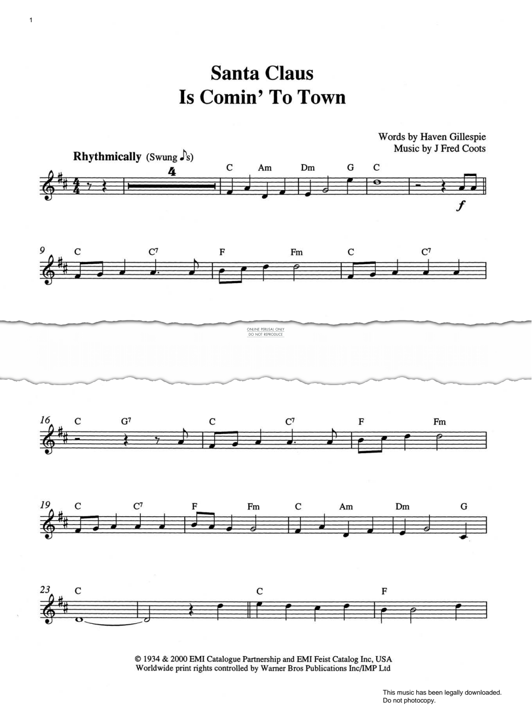 Produktbild zu: Santa Claus Is Comin' To Town