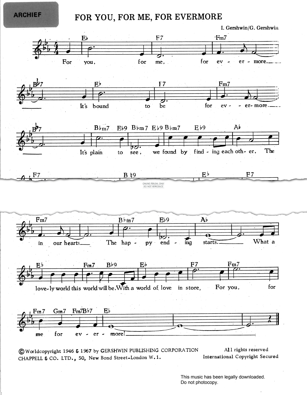 Product picture to: For You, For Me, For Evermore (from 'Lady, Be Good')