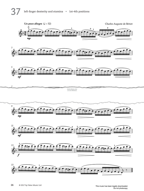 Produktgalerie: Seite 1 von 1 Study No.37 Un Poco Allegro (from '80 Graded Studies For Violin Book One'), Charles-Auguste de Bériot, Violine