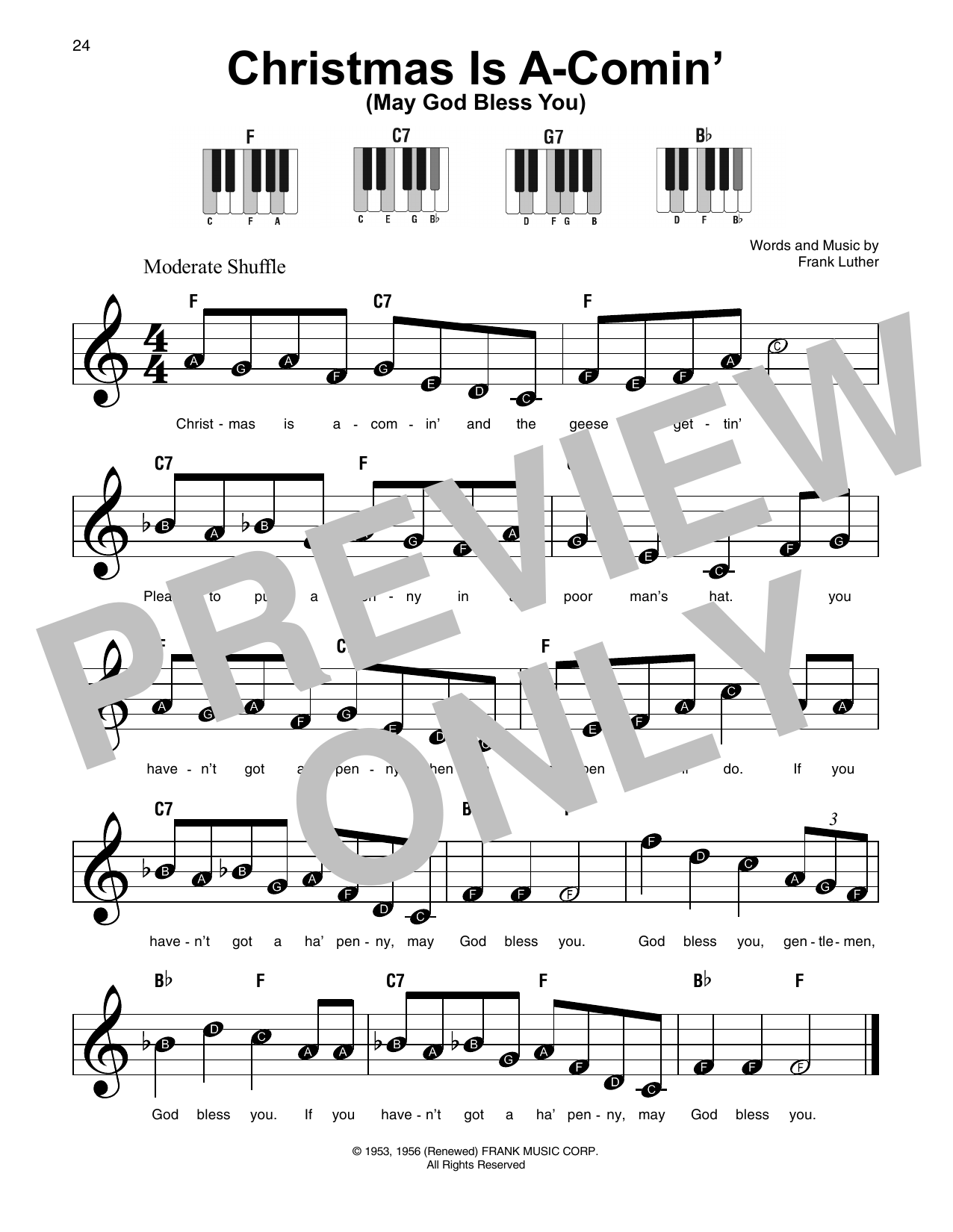 Product gallery: Page 1 of 1 Christmas Is A-Comin' (May God Bless You), Frank Luther