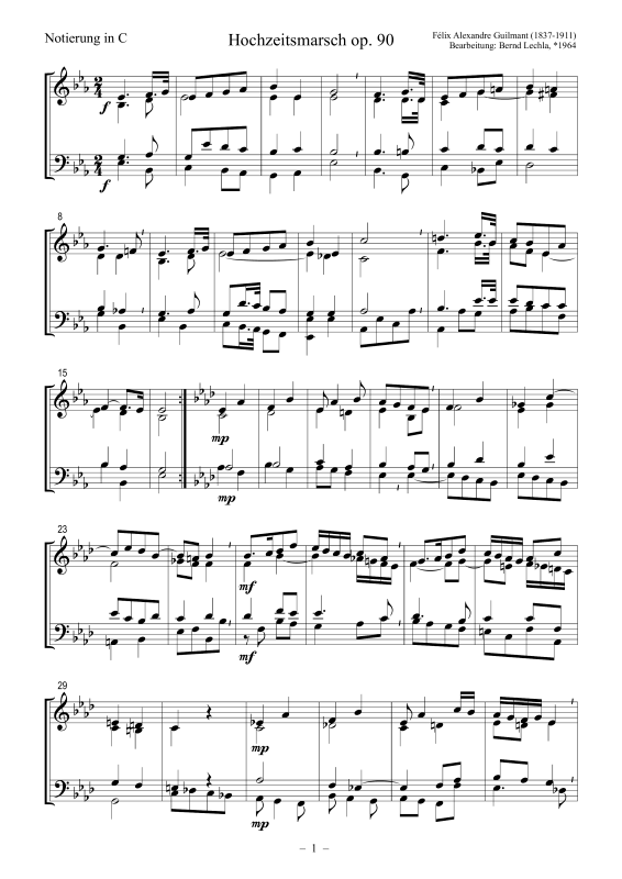 Produktbild zu: Hochzeitsmarsch op. 90Alexandre Guilmant