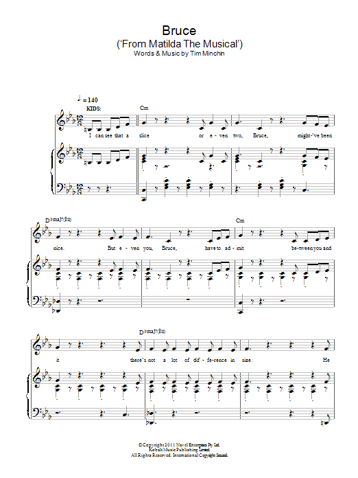 Produktbild zu: Bruce (from Matilda The Musical)