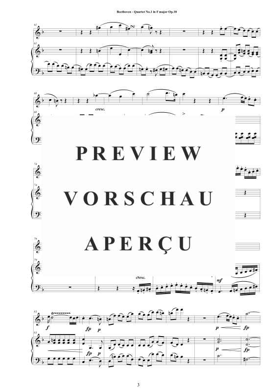 Produktgalerie: Seite 4 von 11 Quartet No.1 in F major Op.18 for Flute and Piano - Score and Part, , Querflöte und Klavier