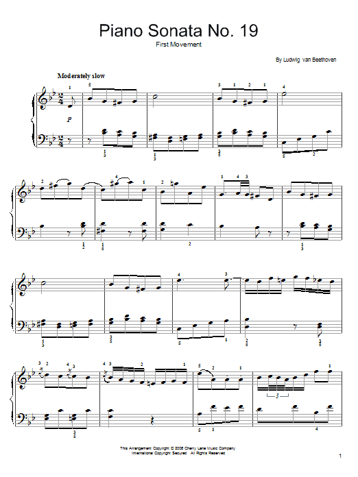 Produktbild zu: Piano Sonata No. 19, 1st Movement