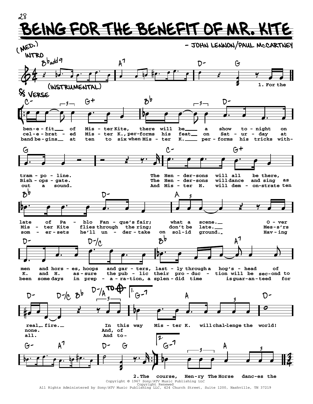Produktbild zu: Being For The Benefit Of Mr. Kite [Jazz version]