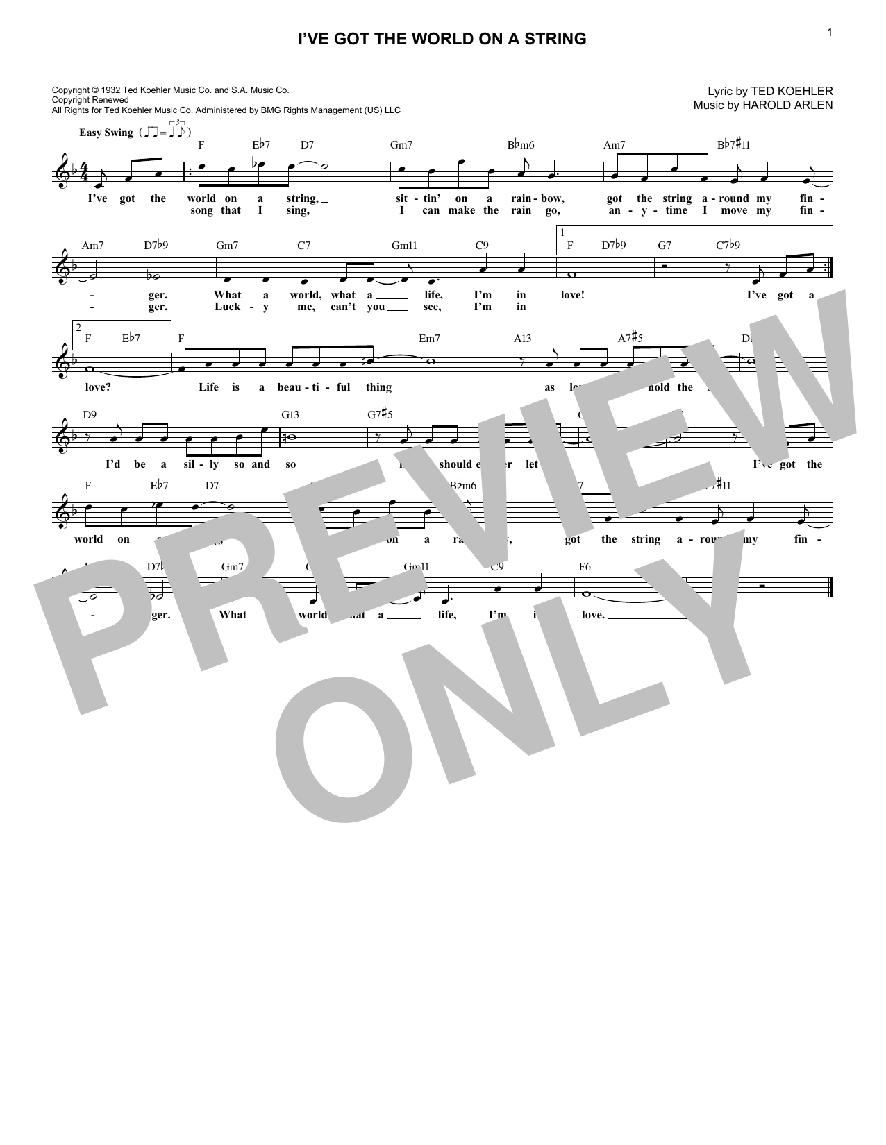 Product picture to: I've Got The World On A String