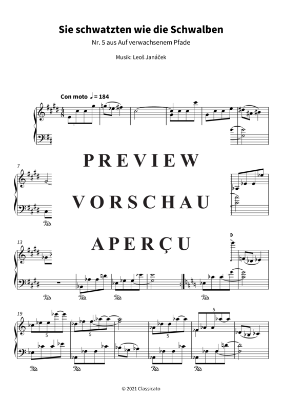 Produktgalerie: Seite 4 von 7 Sie schwatzten wie die Schwalben - Nr. 5 aus Auf verwachsenem Pfade , , Klavier Solo