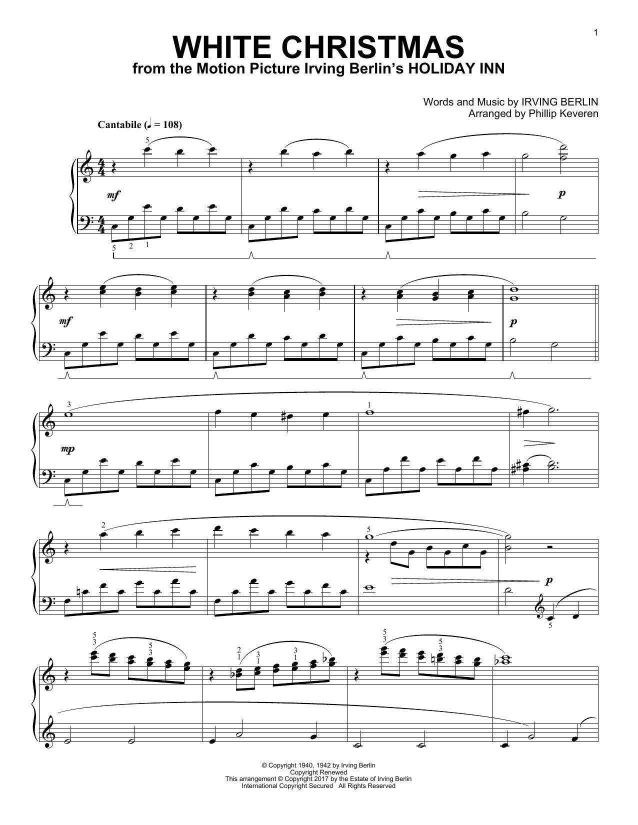 Product gallery: Page 1 of 1 White Christmas [Classical version] (arr. Phillip Keveren), Irving Berlin
