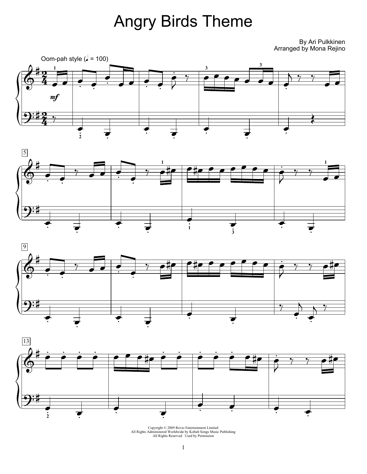Produktbild zu: Angry Birds Theme (arr. Mona Rejino)