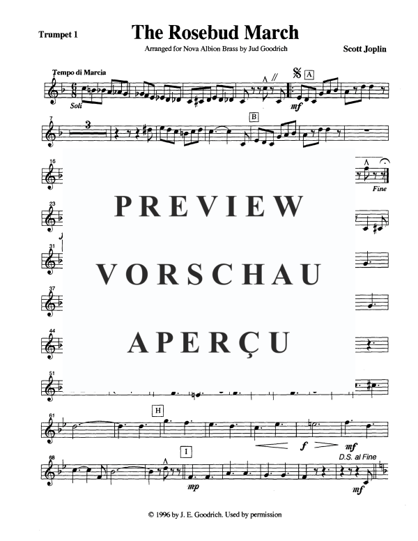 Produktgalerie: Seite 6 von 11 The Rosebud March, , Blechbläser Quintett