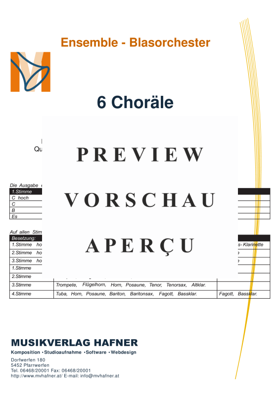 Product gallery: Page 4 of 11 6 Choräle, , (large wind orchestra)