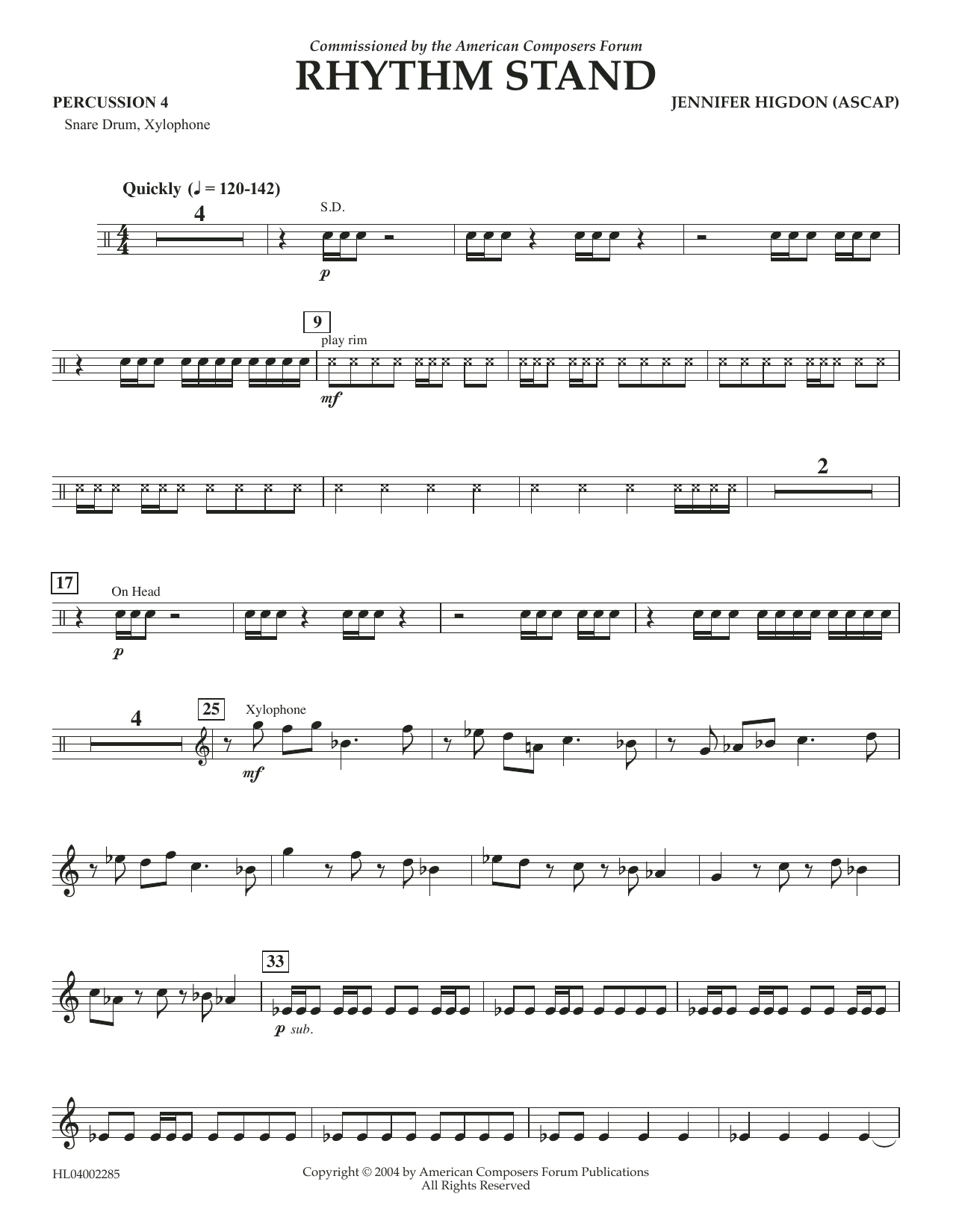 Produktgalerie: Seite 1 von 1 Rhythm Stand - Percussion 4, Jennifer Higdon, Ensemble
