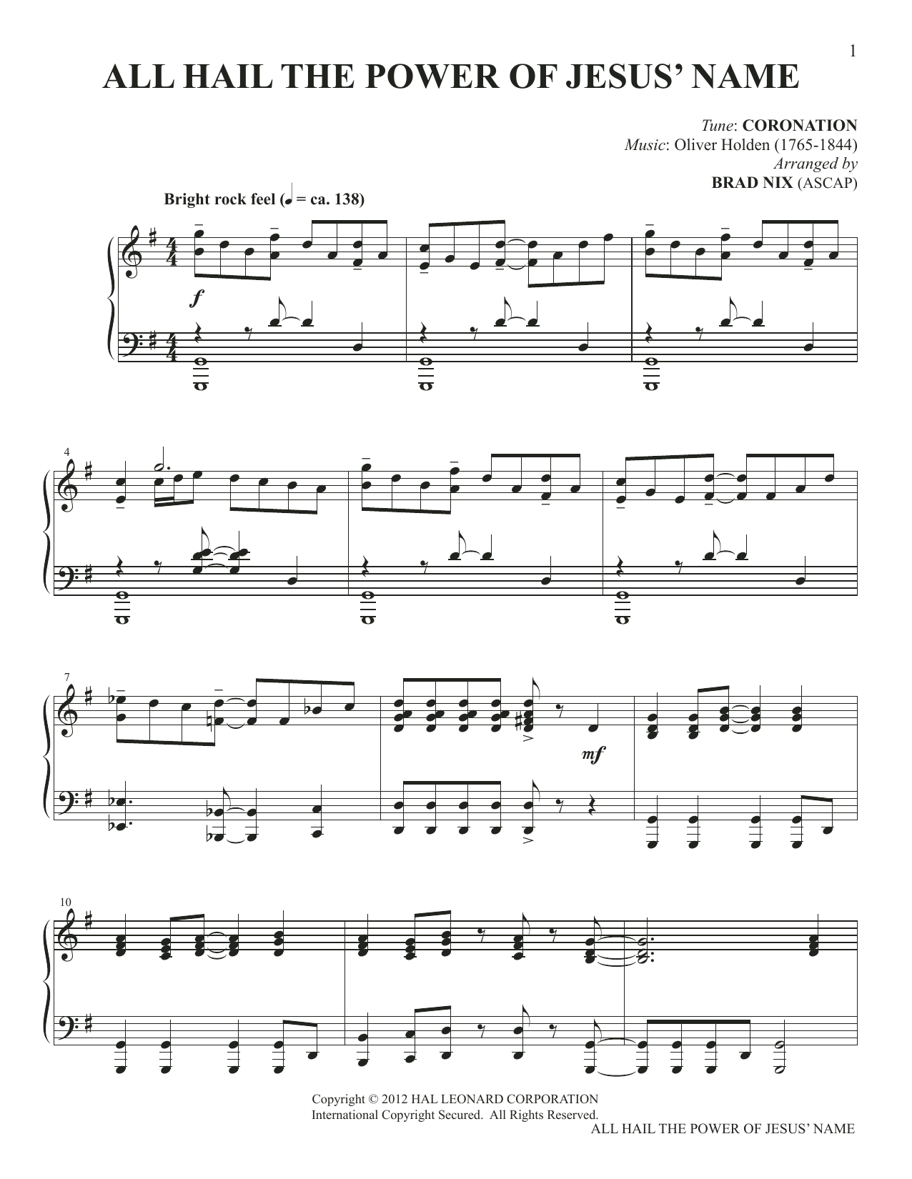 Product picture to: All Hail The Power Of Jesus' Name (arr. Brad Nix)