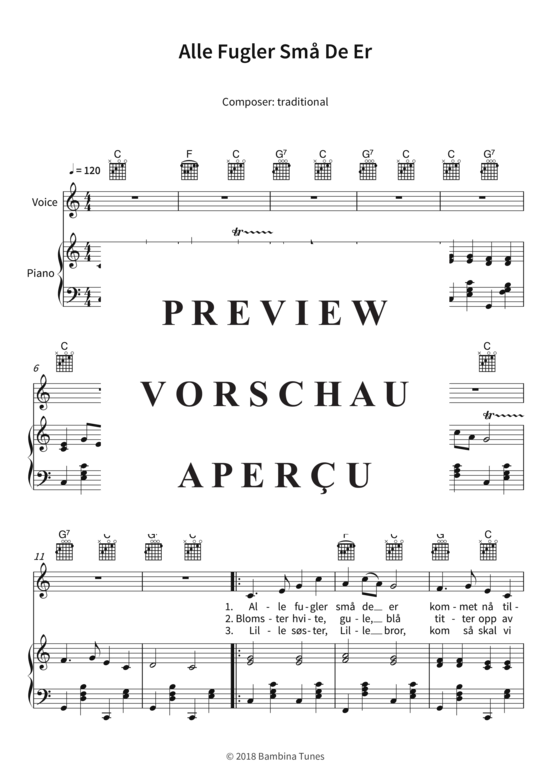 Produktgalerie: Seite 4 von 6 Alle Fugler Små De Er, , (Gesang + Klavier, Gitarre)