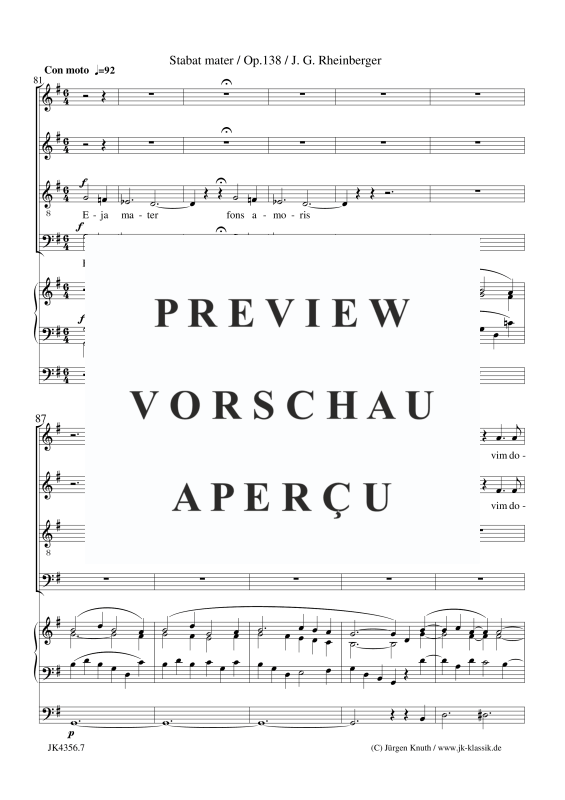 Produktgalerie: Seite 8 von 11 Stabat mater Op,138, , Gemischter Chor und Orgel