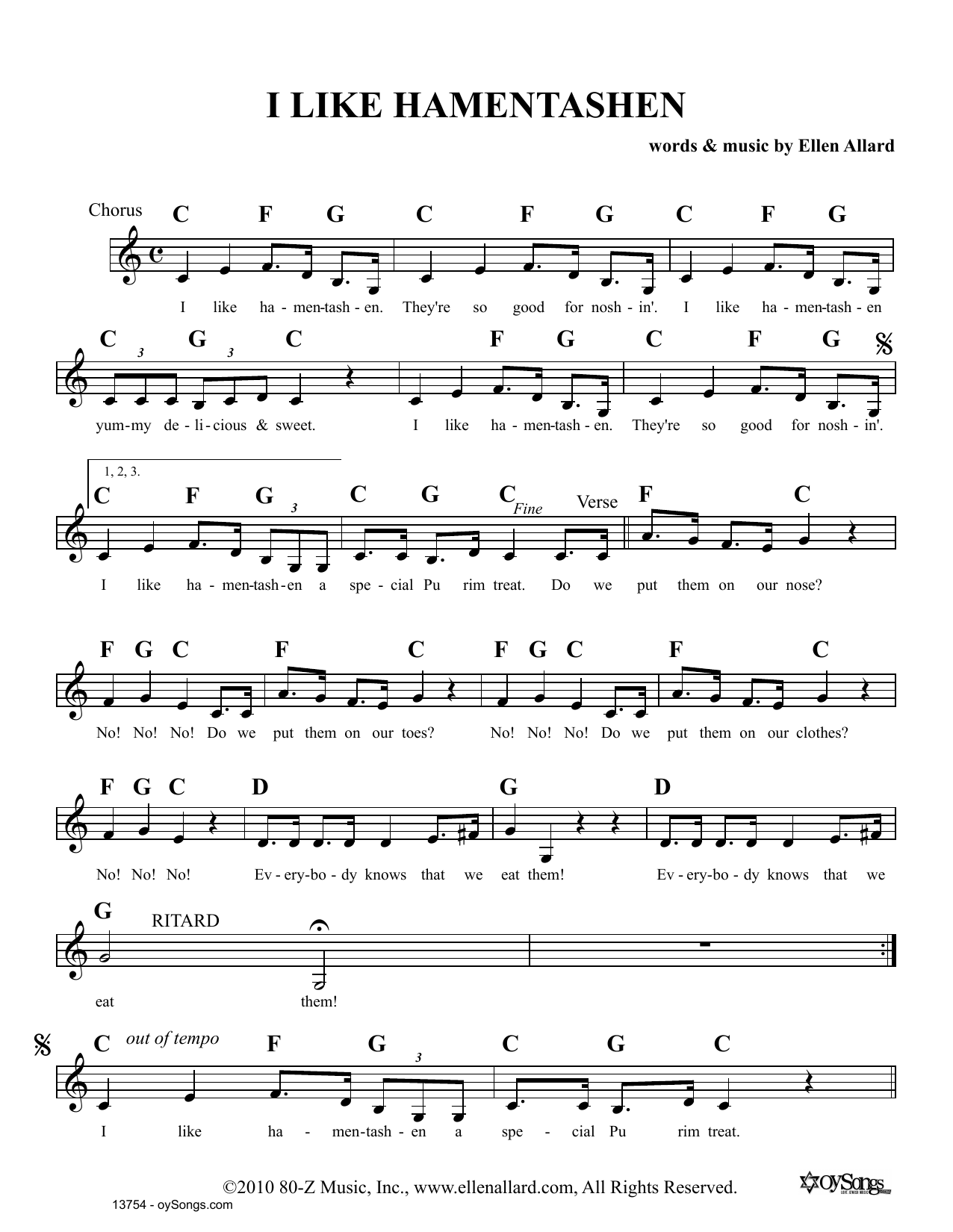 Produktgalerie: Seite 1 von 1 I Like Hamentashen, Ellen Allard, Melodieinstrument