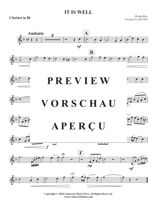 Product gallery: Page 5 of 5 It is Well , , (clarinet in Bb + piano)