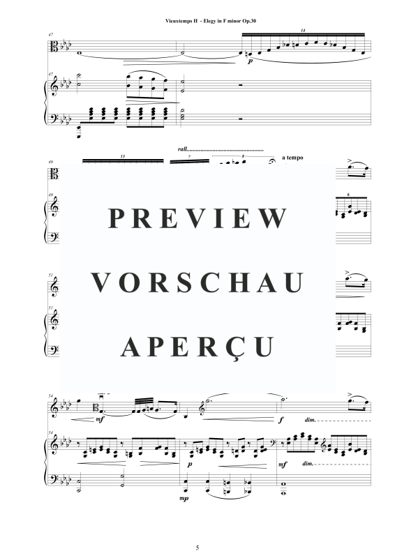 Product gallery: Page 6 of 11 Elegy in F-Moll Op.30, , Viola and Piano
