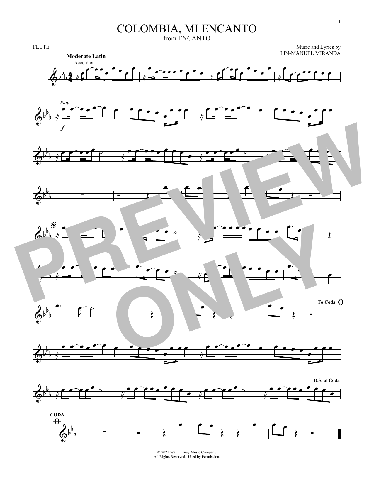 Product gallery: Page 1 of 1 Colombia, Mi Encanto (from Encanto), Lin-Manuel Miranda
