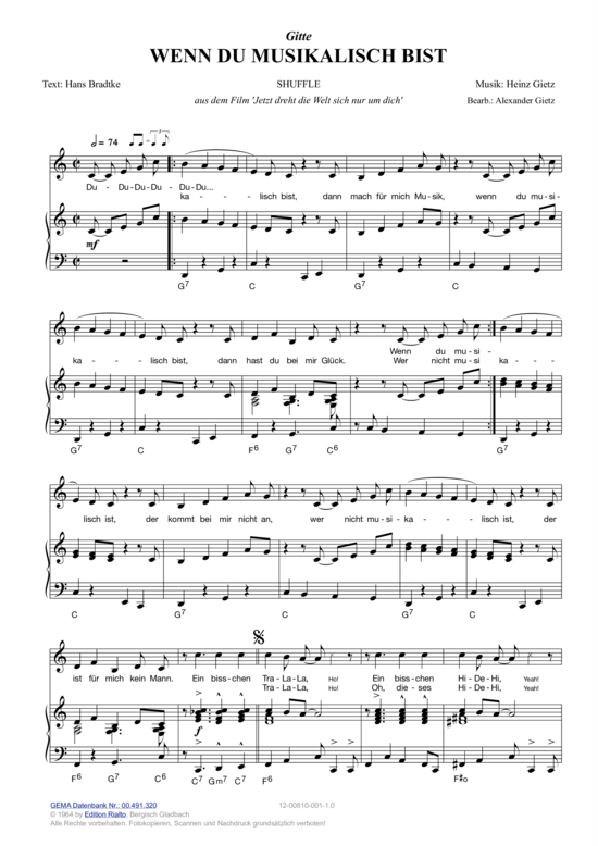 Produktbild zu: Wenn du musikalisch bist Gitte