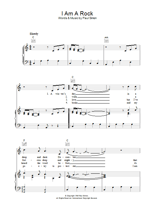Produktgalerie: Seite 1 von 1 I Am A Rock, Simon & Garfunkel, Gesang, Gitarre, Klavier