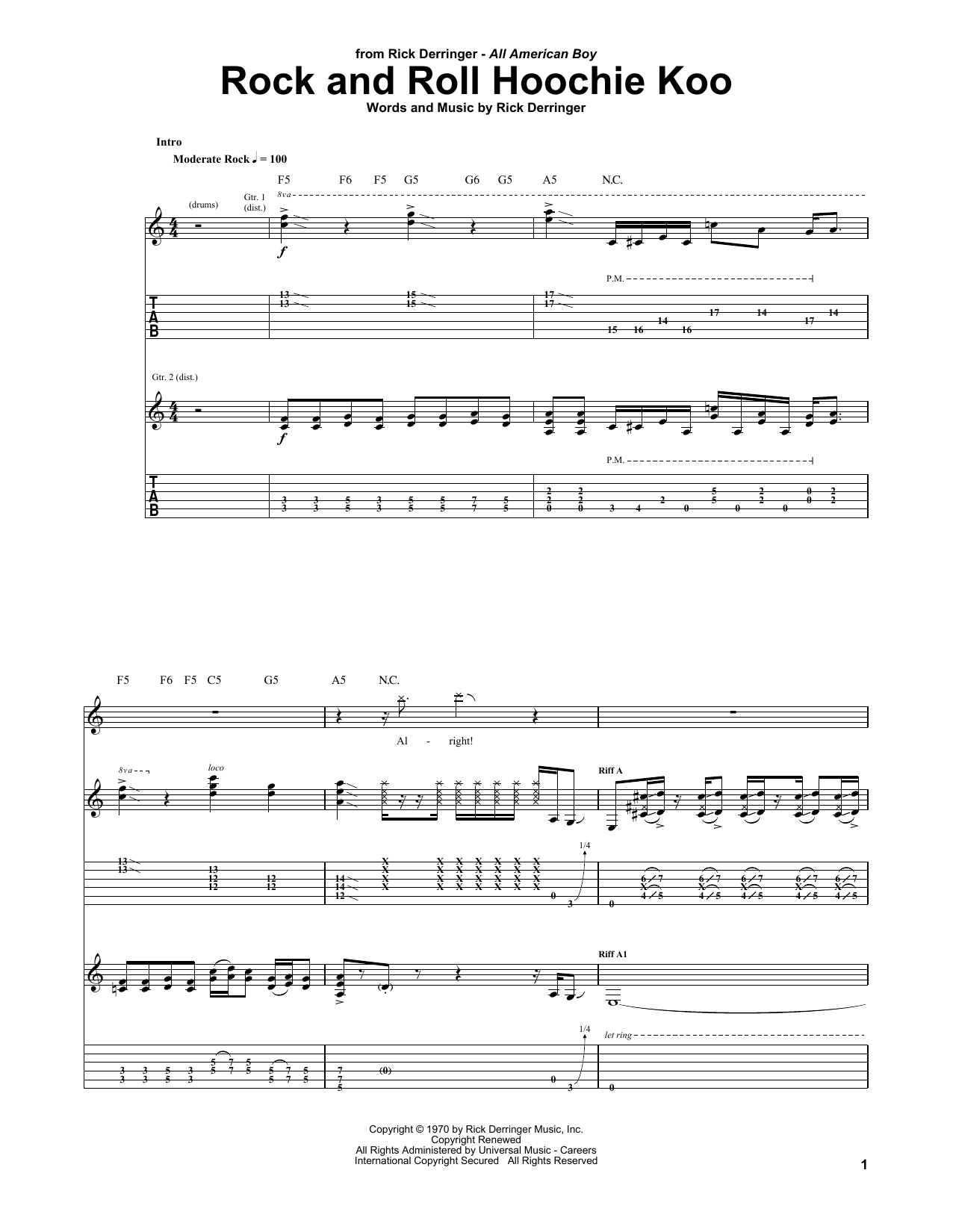 Product gallery: Page 1 of 1 Rock And Roll Hoochie Koo, Rick Derringer