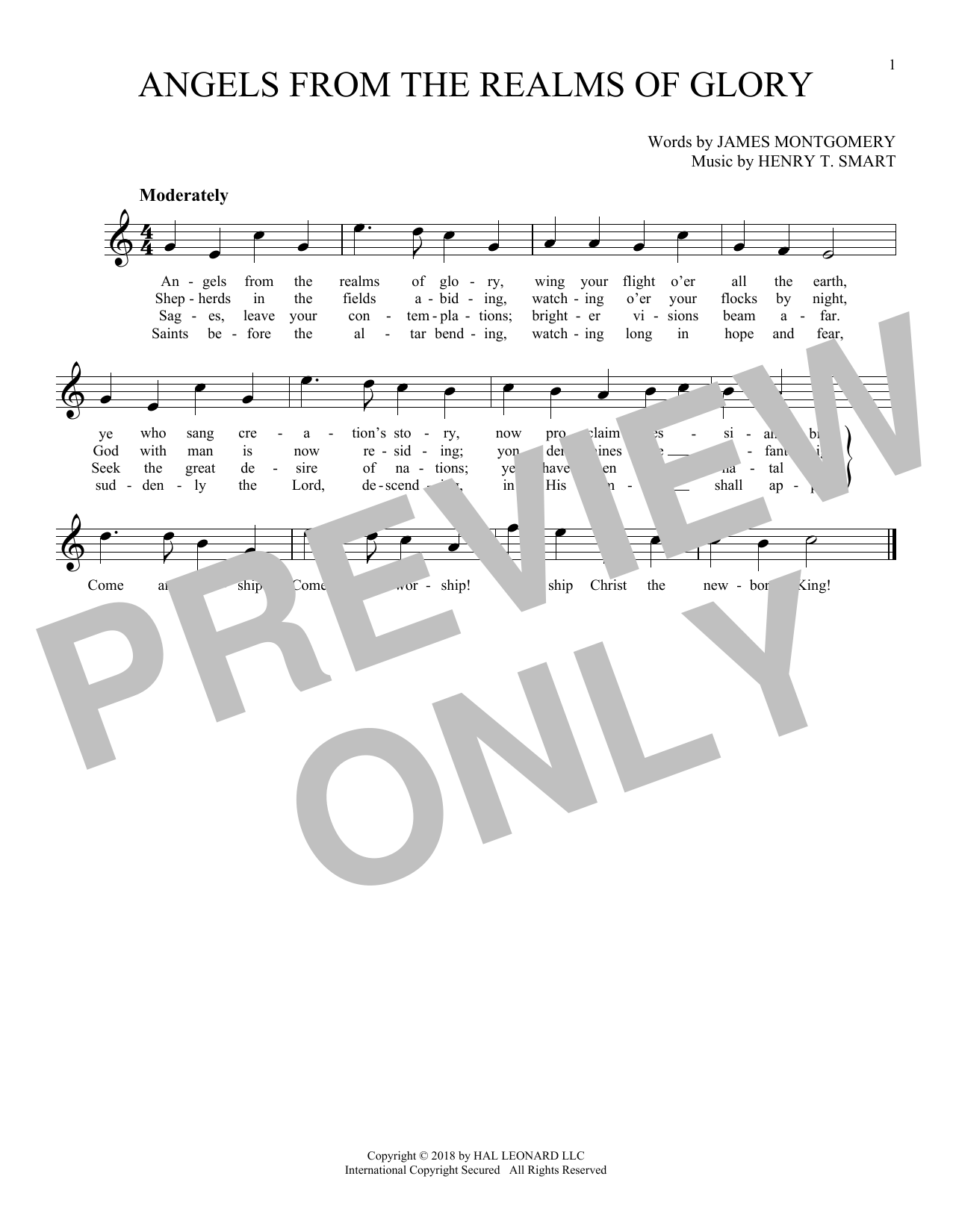 Product gallery: Page 1 of 1 Angels From The Realms Of Glory, James Montgomery