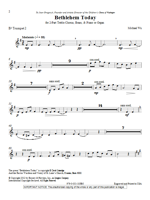 Produktbild zu: Bethlehem Today - Bb Trumpet 2