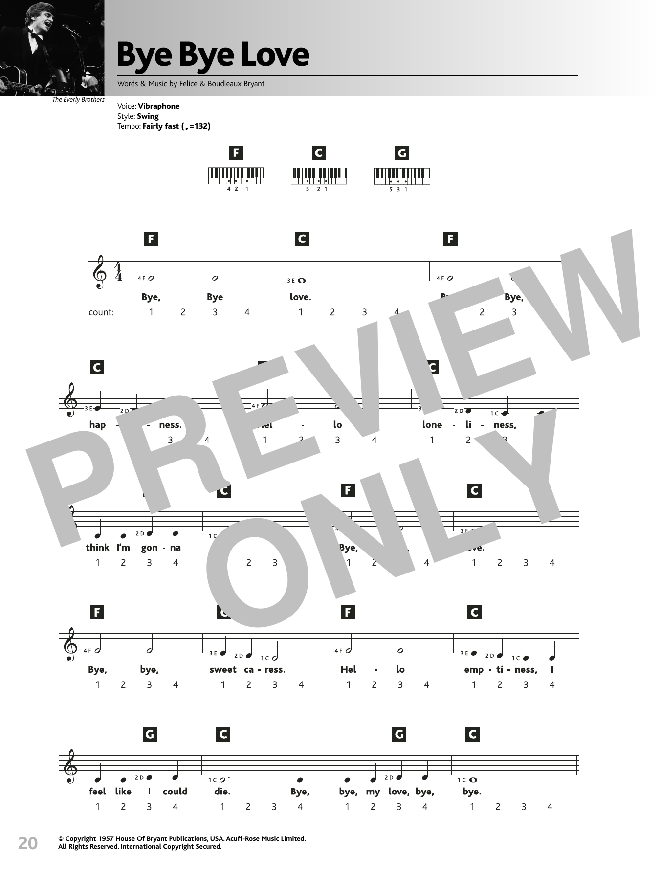 Produktgalerie: Seite 1 von 1 Bye Bye Love, The Everly Brothers, Melodieinstrument