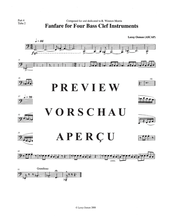 Product gallery: Page 13 of 13 Fanfare for Four Bass Clef Instruments , , (Tuba Quartett EETT)