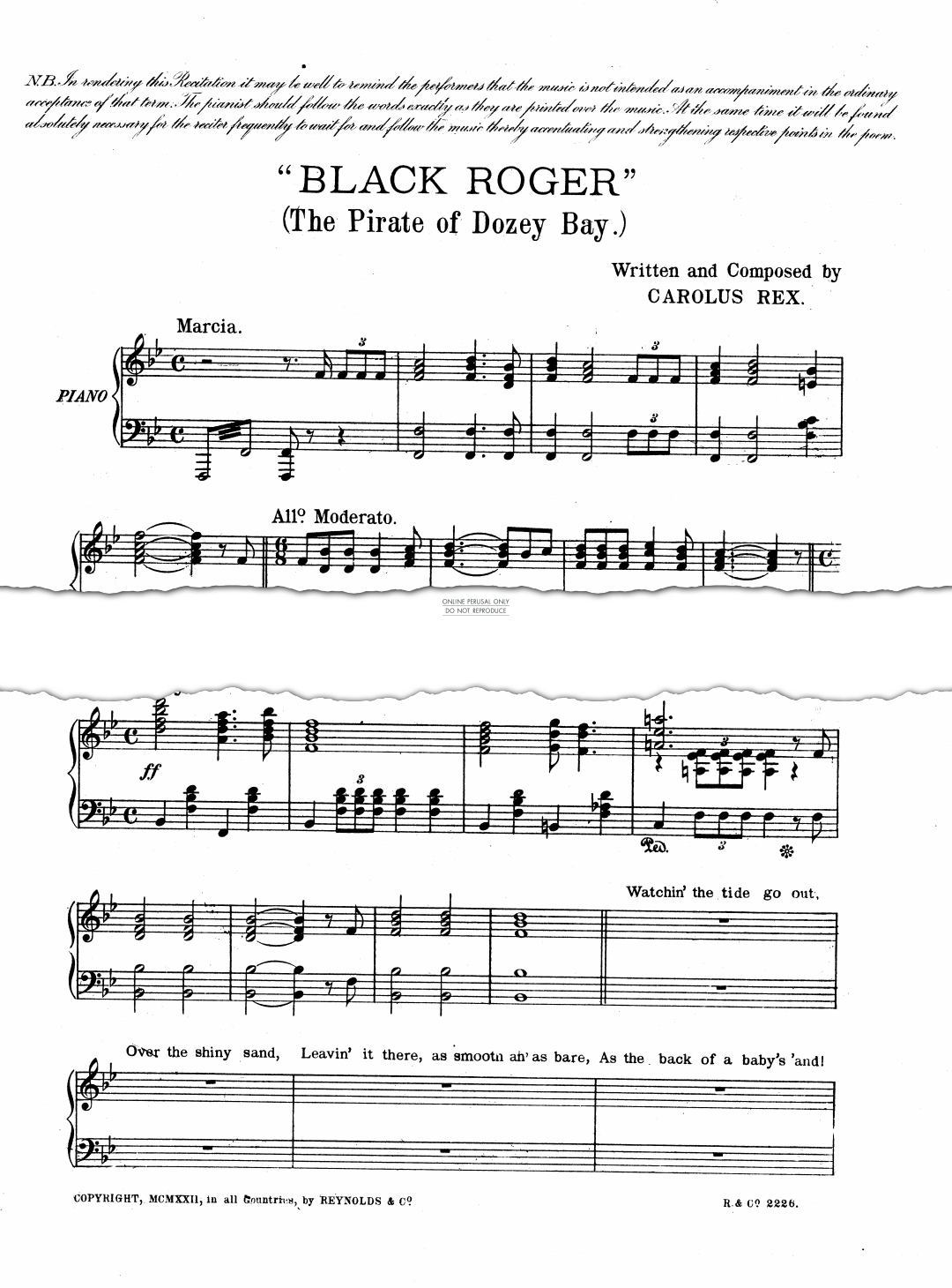 Produktgalerie: Seite 1 von 1 Black Roger (The Pirate Of Dozey Bay), Carolus Rex, Gesang, Klavier
