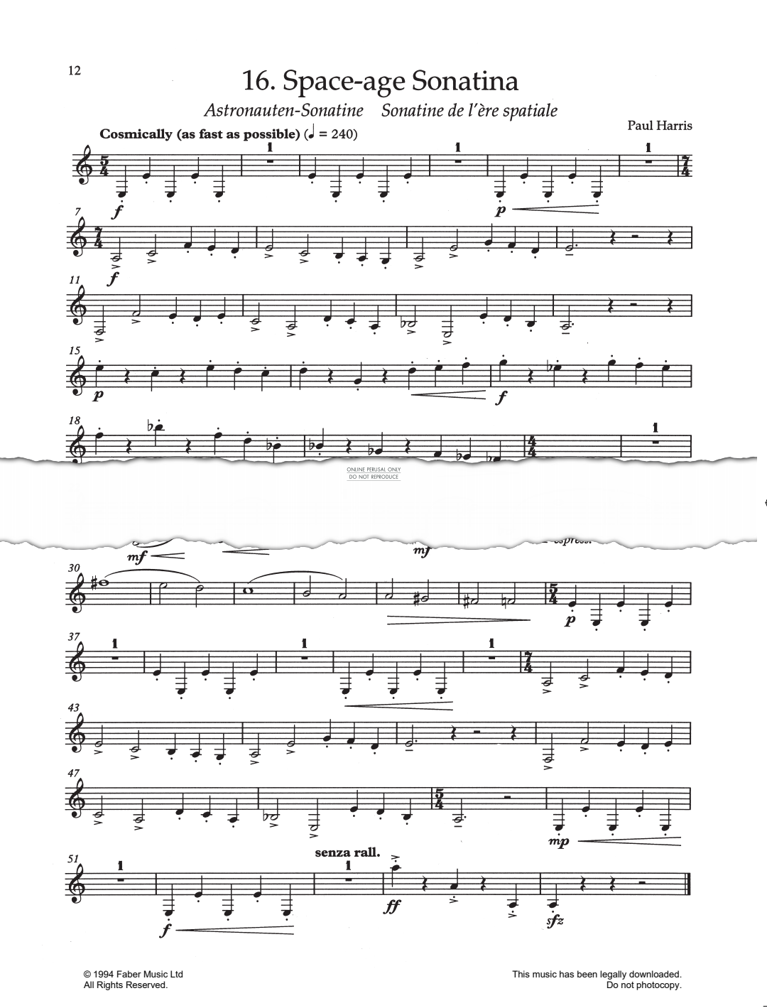 Product picture to: Space-Age Sonatina - Paul Harris