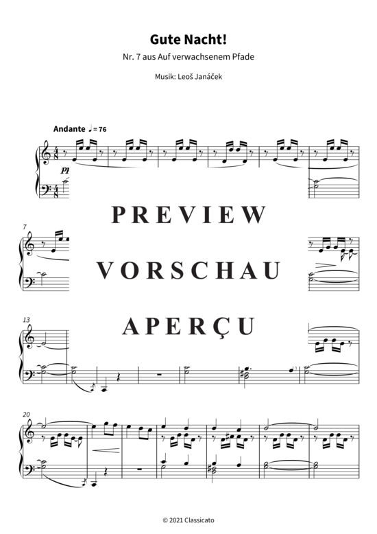 Product gallery: Page 4 of 7 Gute Nacht! - Nr. 7 aus Auf verwachsenem Pfade , , Piano Solo