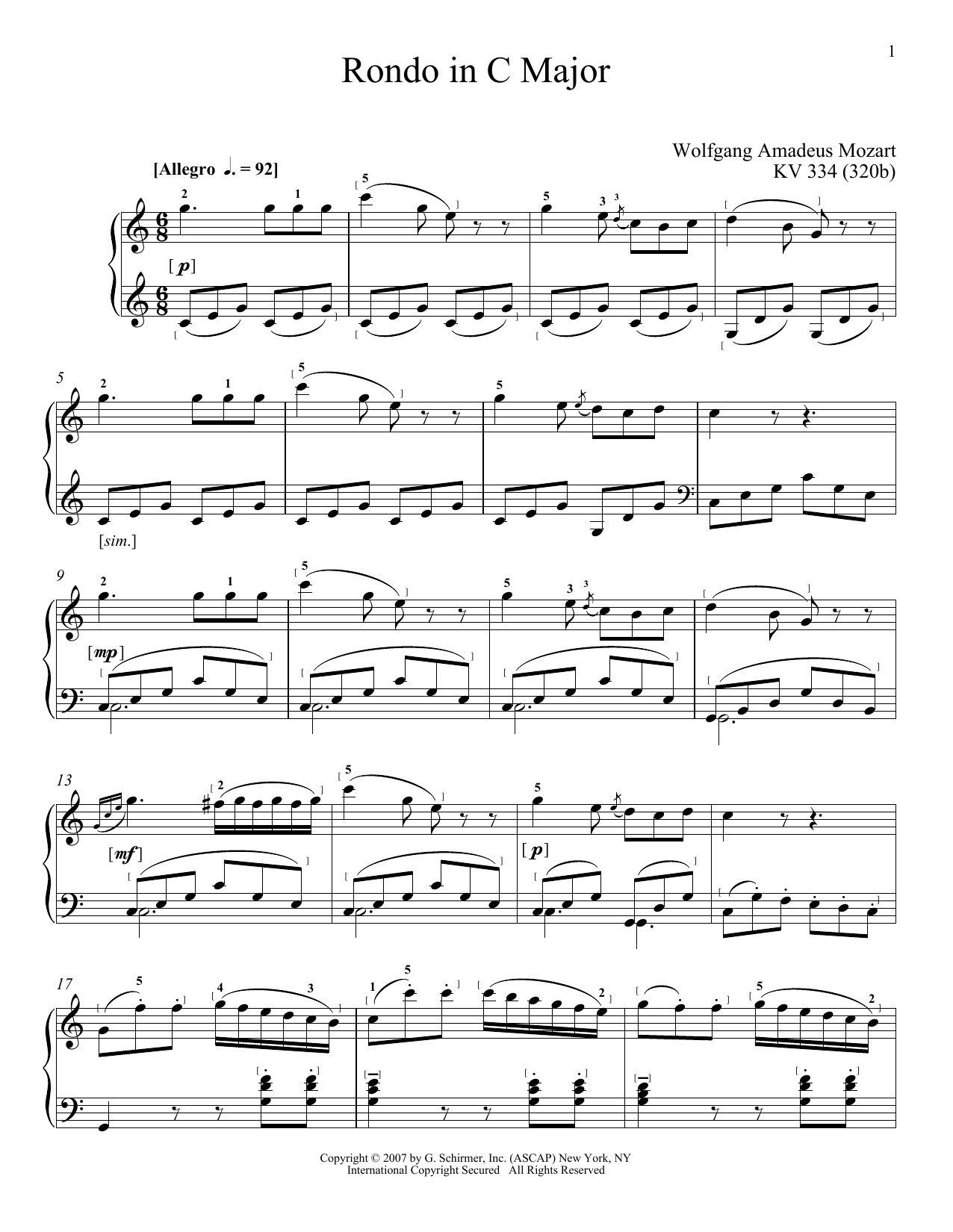 Produktbild zu: Rondo In C Major