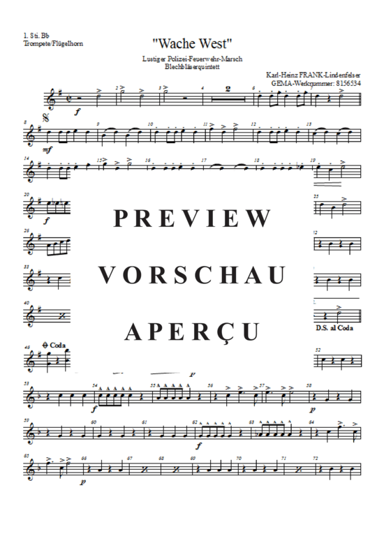 Produktgalerie: Seite 6 von 21 Wache West , , (Blechbläserquintett + Trillerpfeife, Schlagzeug)