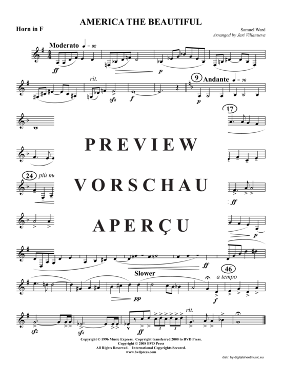 Produktgalerie: Seite 6 von 8 America the Beautiful, , (2xTrompete in B, Horn in F, Posaune)