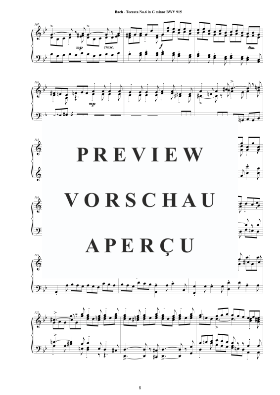 Produktgalerie: Seite 9 von 11 Toccata Nr. 6 G-Moll BWV 915, , Cembalo/Klavier Solo